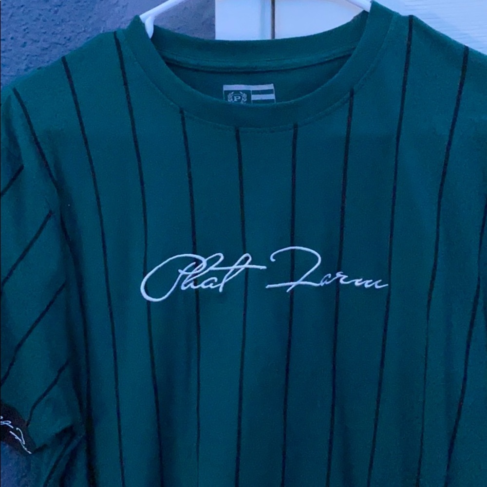Green and Black striped shirt